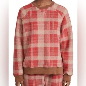 THE GREAT. The Slouch Sweatshirt in Lumber Plaid Size 1/Small